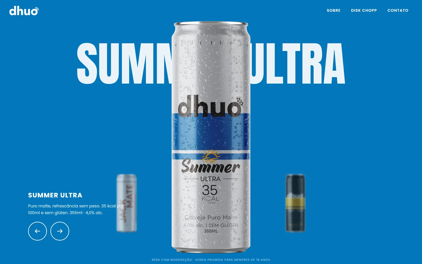 Site Cervejaria Dhuo, versão desktop