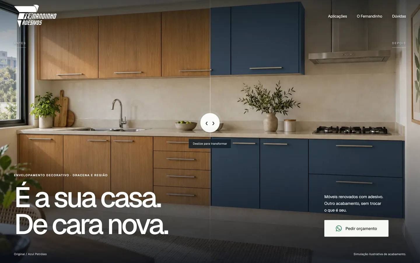 Site Fernandinho Adesivos, versão desktop